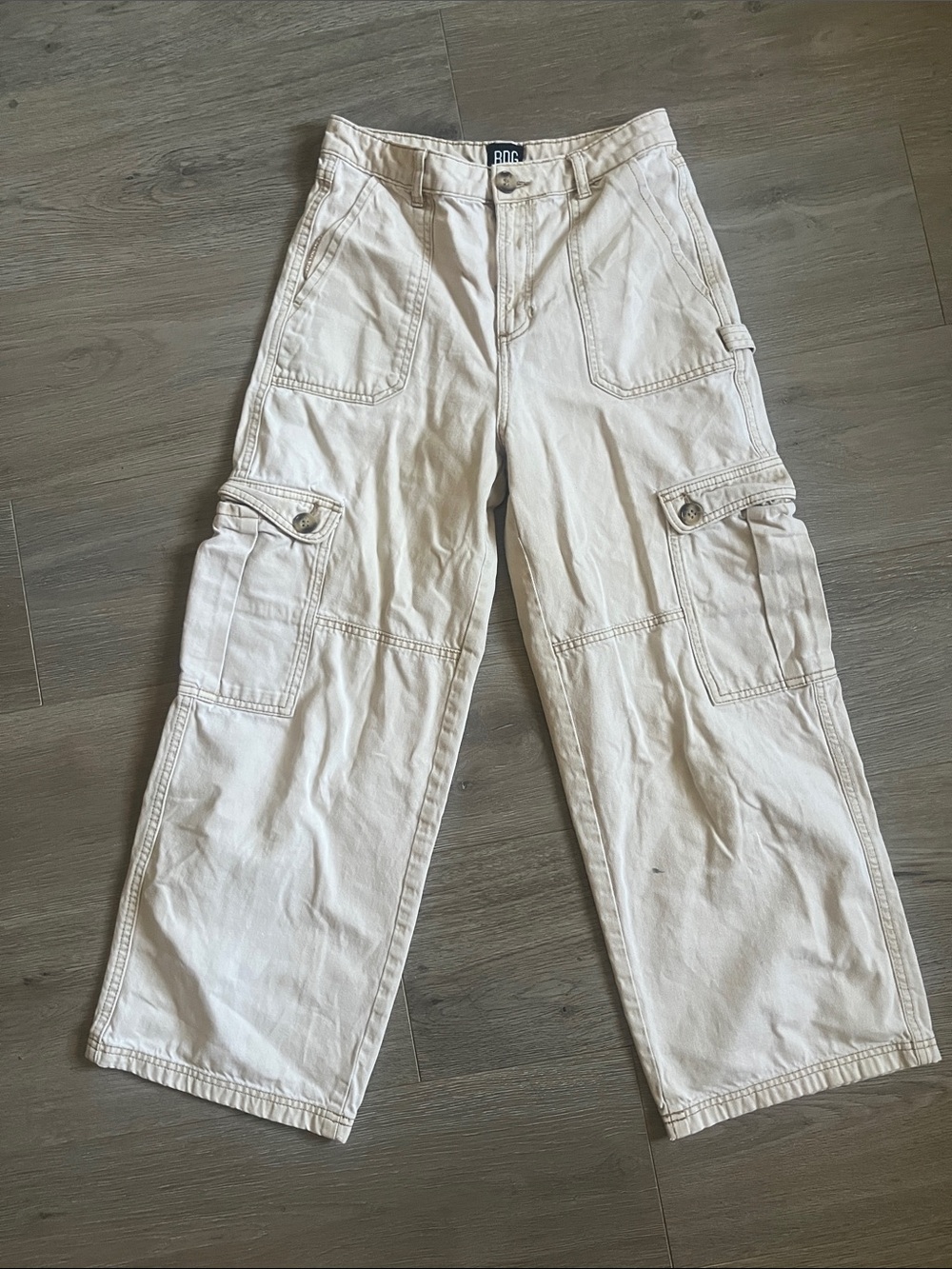 BDG Khaki Utility Pants with Contrast Stitching